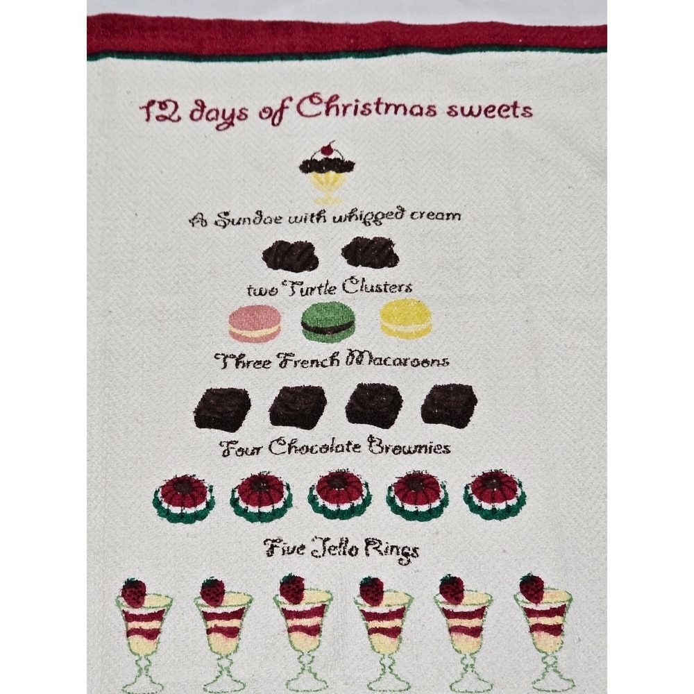 12 Days of Christmas Sweets Kitchen Towel Holiday Baking‎ Kitchen Decor /0183